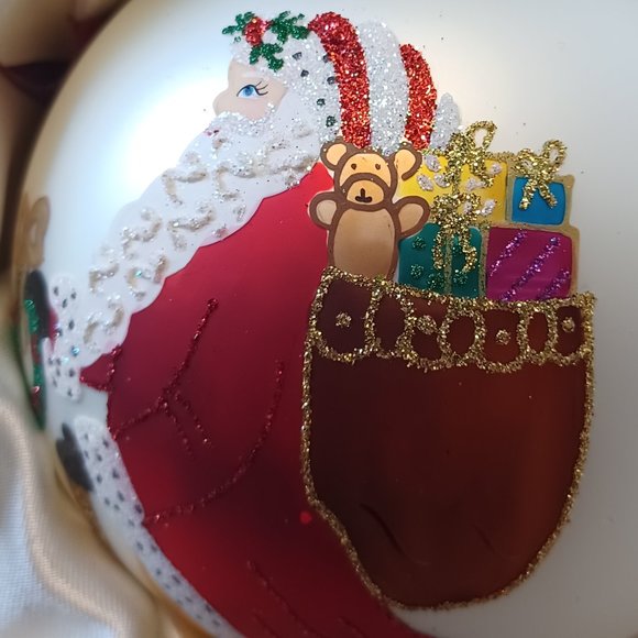 Collectors Series Large Beaded Glass Santa Clause Ornament. Hand Made in Poland. - Picture 8 of 12